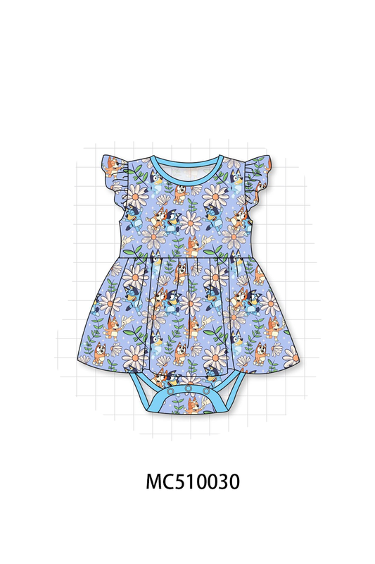 PO69 Blue character daisy print bamboo collection- closing 10/27 - eta early march