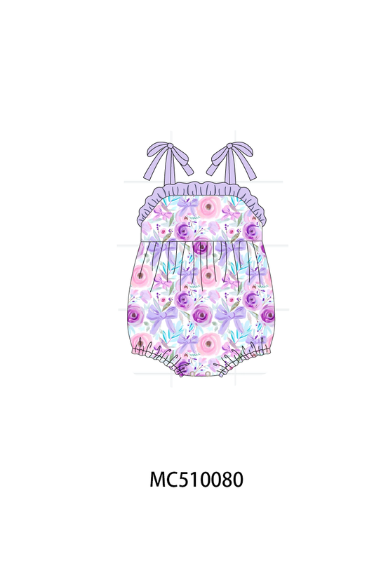 PO69 Purple floral print ruffle collection- closing 10/27 - eta early march
