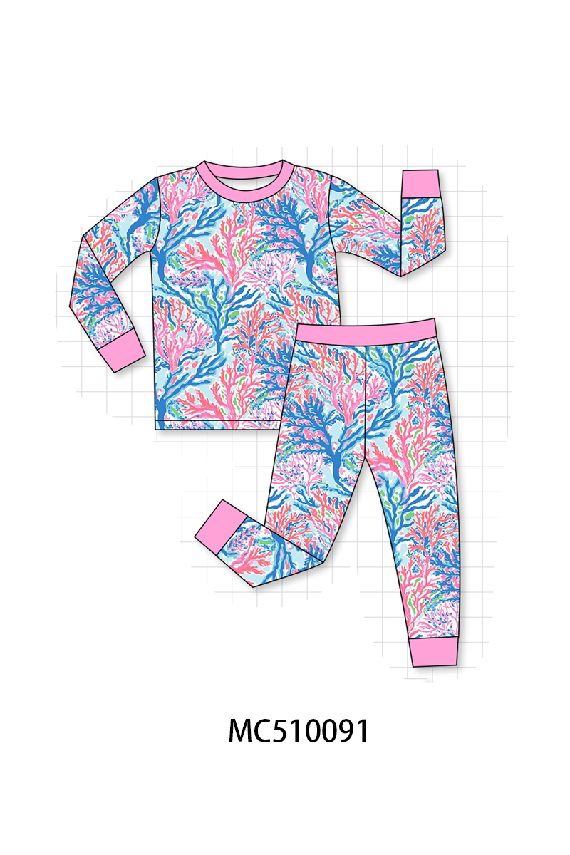 PO69 Pink bamboo print pajama collection- closing 10/27 - eta early march