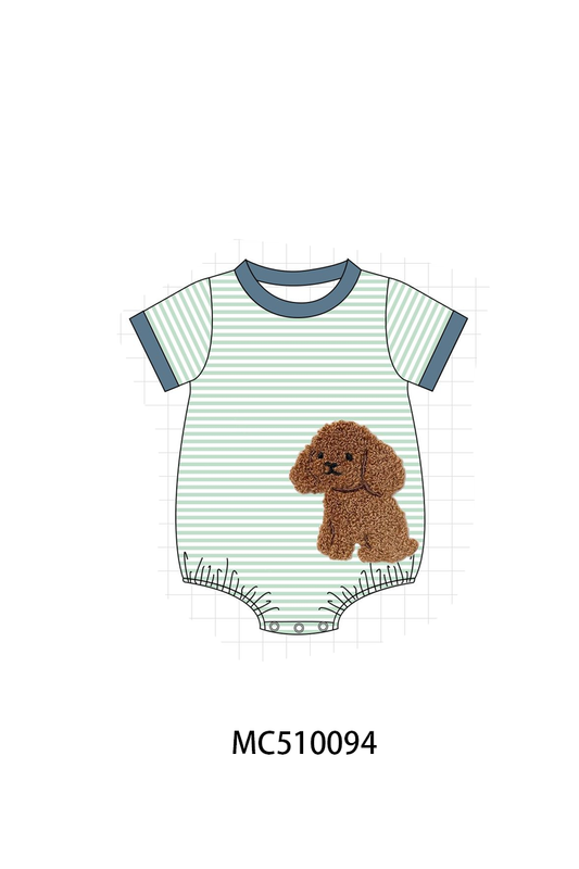 PO69 Green stripe puppy french knot collection- closing 10/27 - eta early march