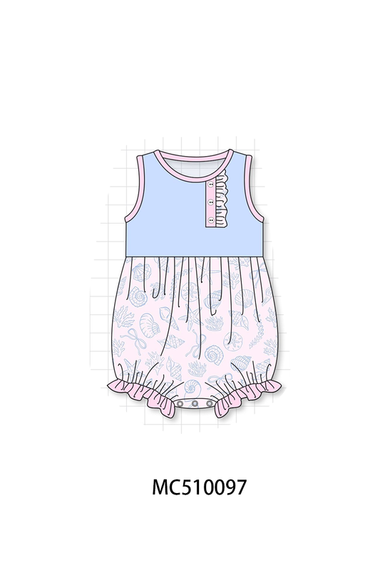 PO69 Blue beach shells starfish print collection- closing 10/27 - eta early march