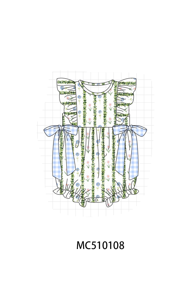 PO69 Green floral print ruffle collection- closing 10/27 - eta early march