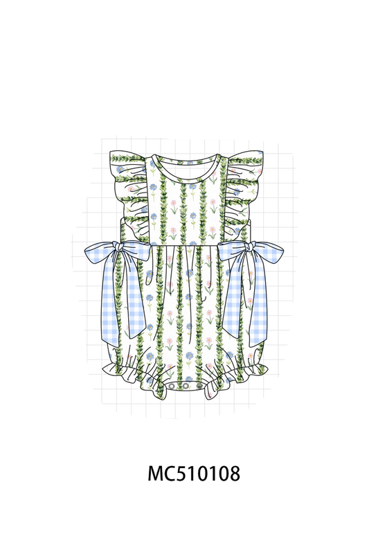 PO69 Green floral print ruffle collection- closing 10/27 - eta early march
