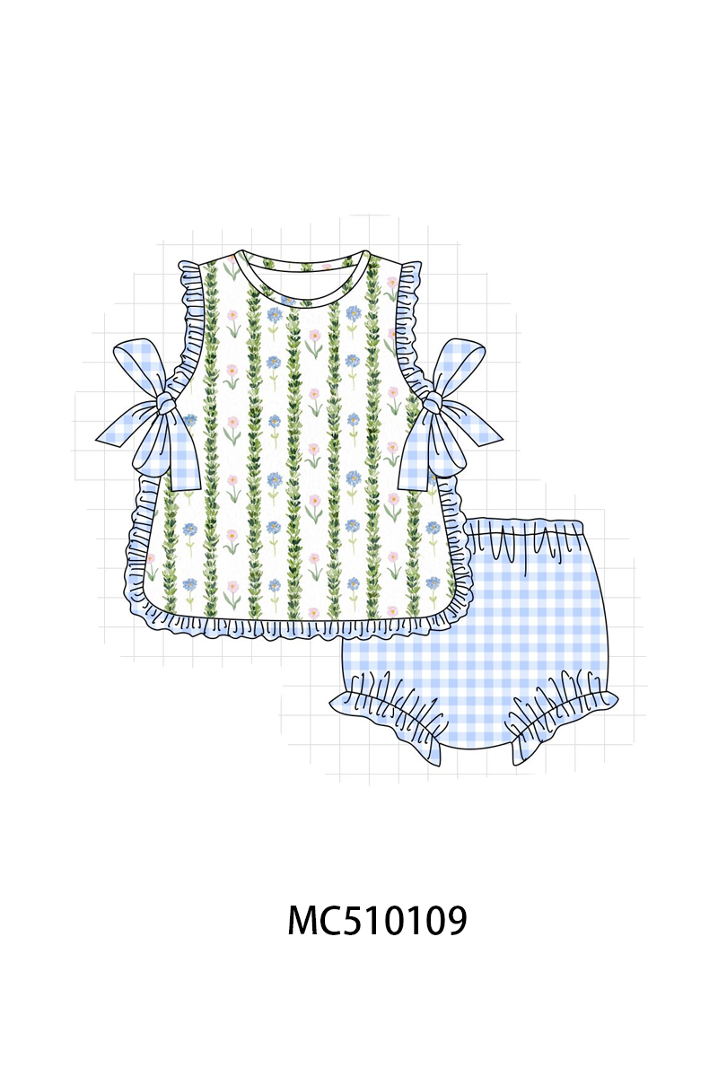 PO69 Green floral print ruffle collection- closing 10/27 - eta early march