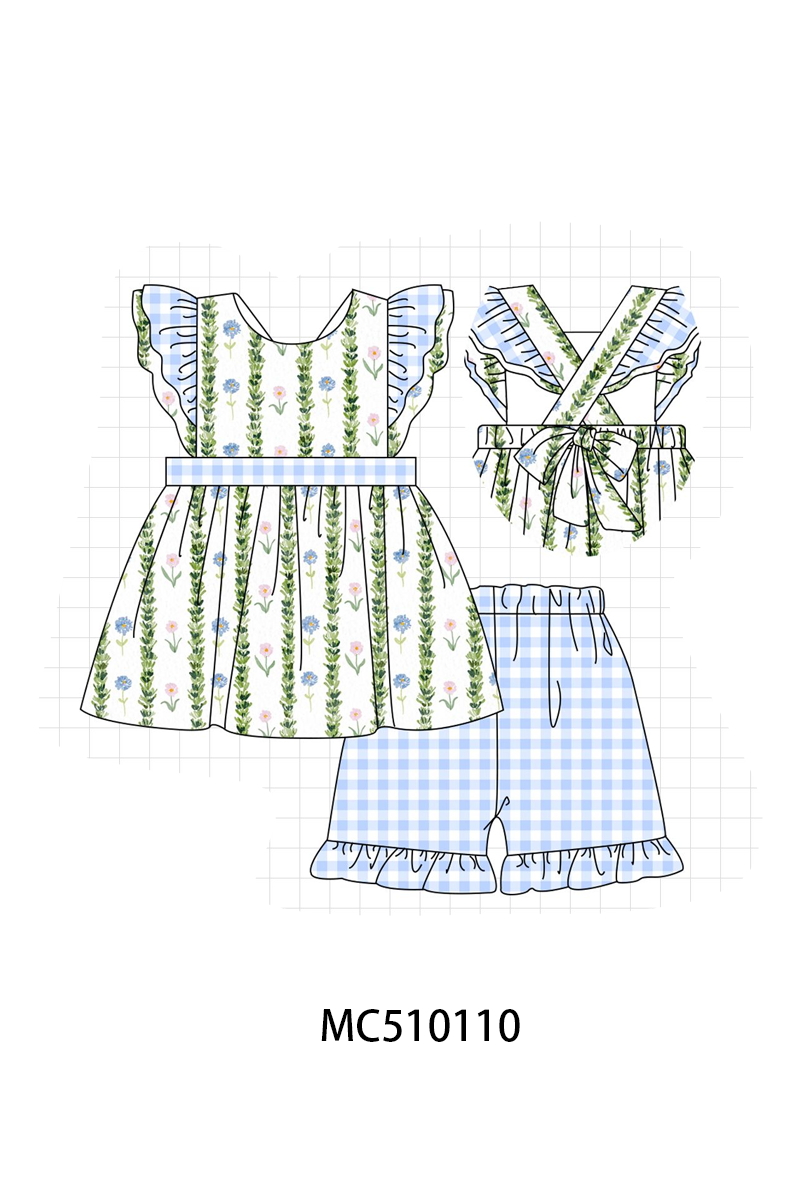 PO69 Green floral print ruffle collection- closing 10/27 - eta early march