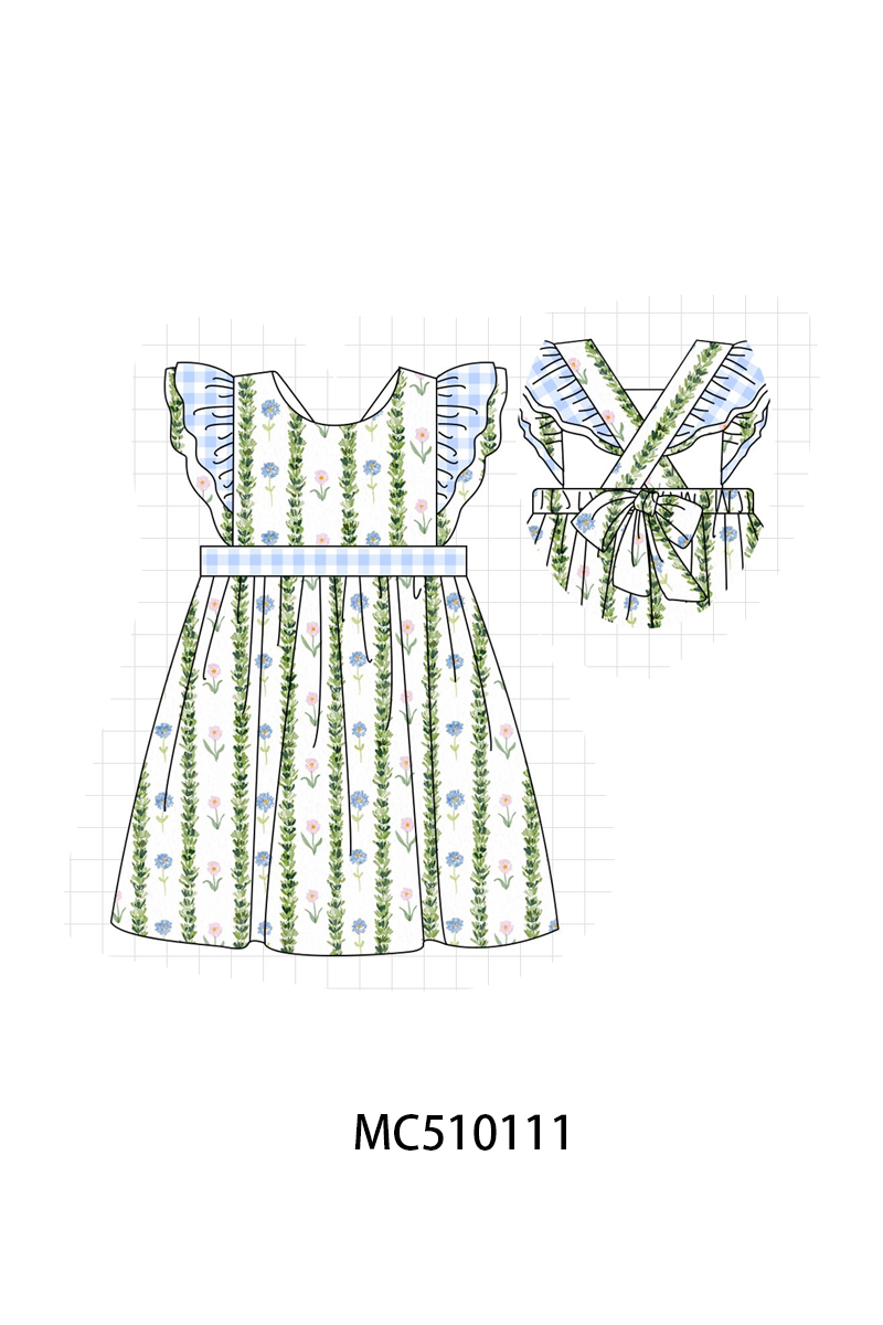PO69 Green floral print ruffle collection- closing 10/27 - eta early march