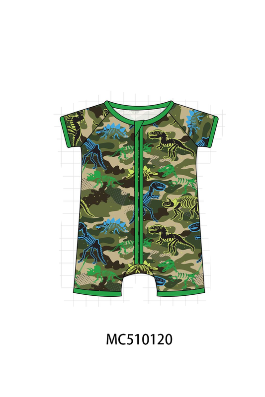 PO69 Green dinosaur print bamboo collection- closing 10/27 - eta early march