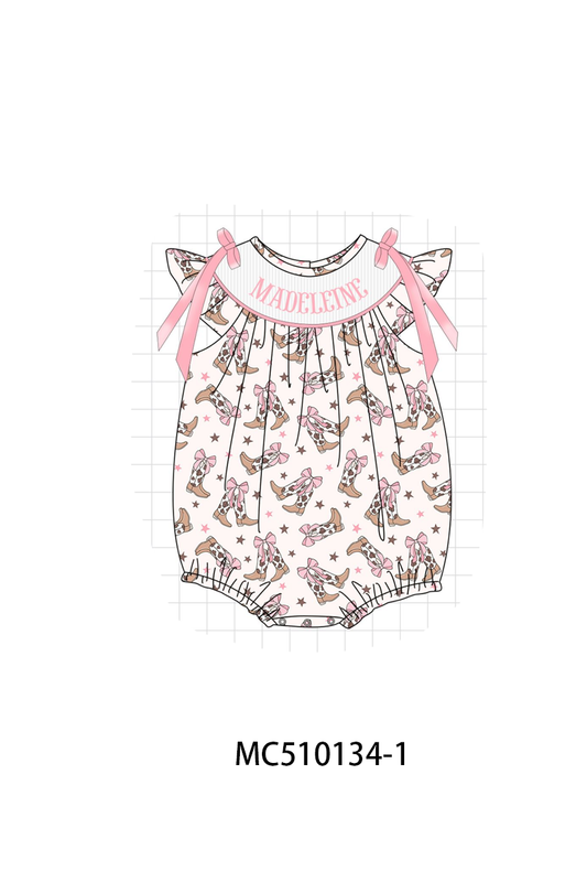 PO69 Western cowboy boots monogram smocked collection- closing 10/27 - eta early march