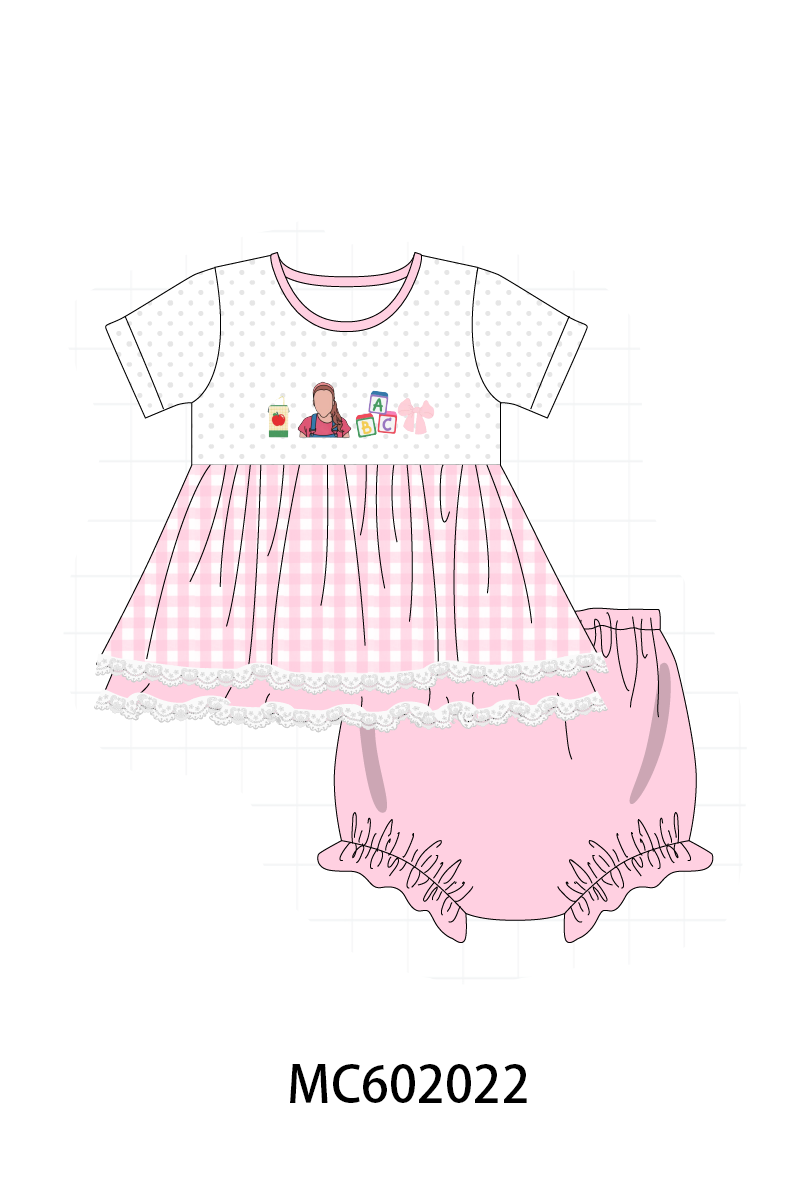 PO81 Ms rachel back to school embroidery ruffle gingham collection - closing 2/16 - ETA July
