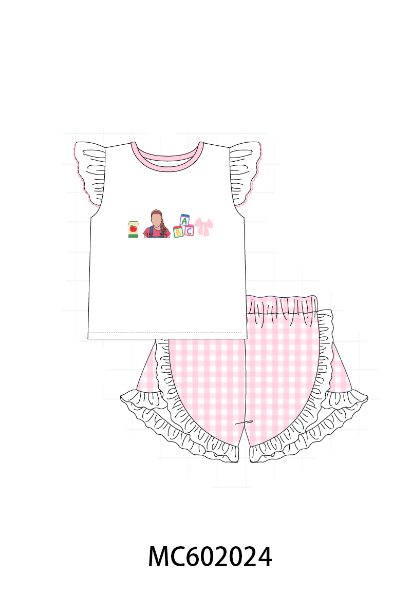 PO81 Ms rachel back to school embroidery ruffle gingham collection - closing 2/16 - ETA July