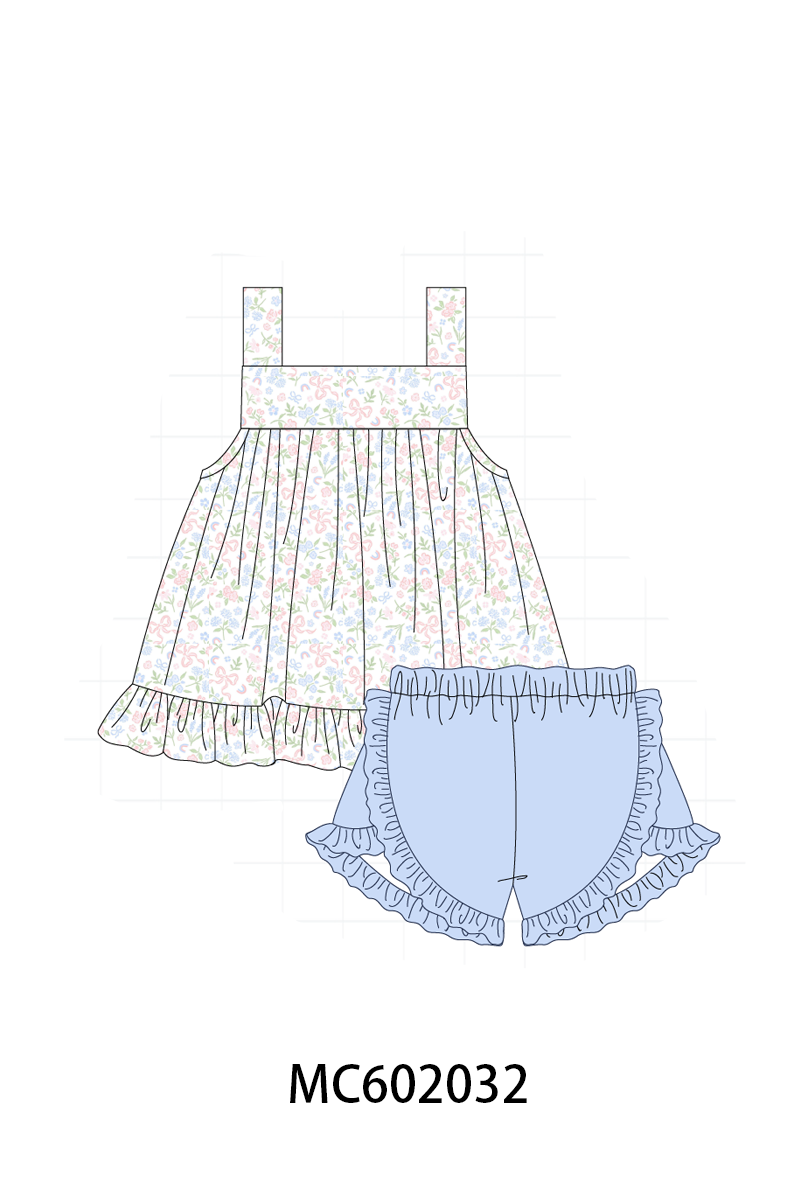 PO81 Blue floral bow print collection - closing 2/16 - ETA July