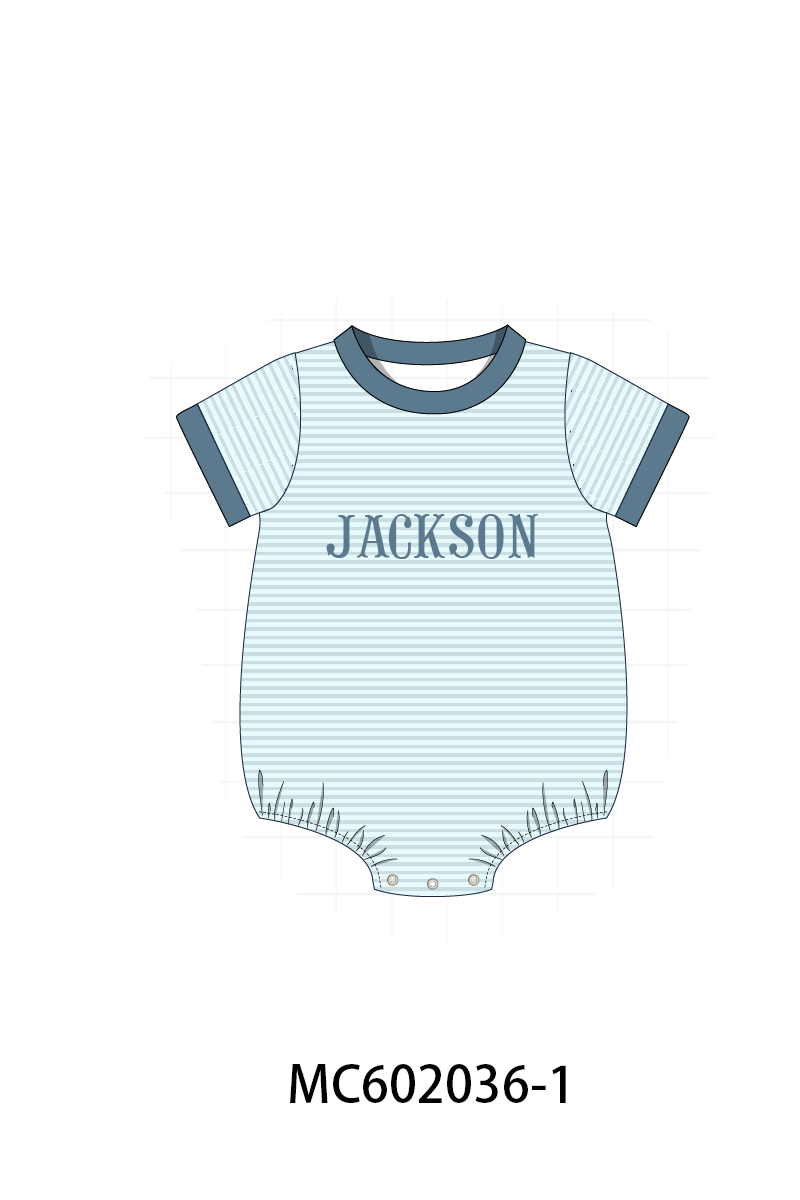 PO81 Blue stripe monogram embroidery collection 1 - closing 2/16 - ETA July