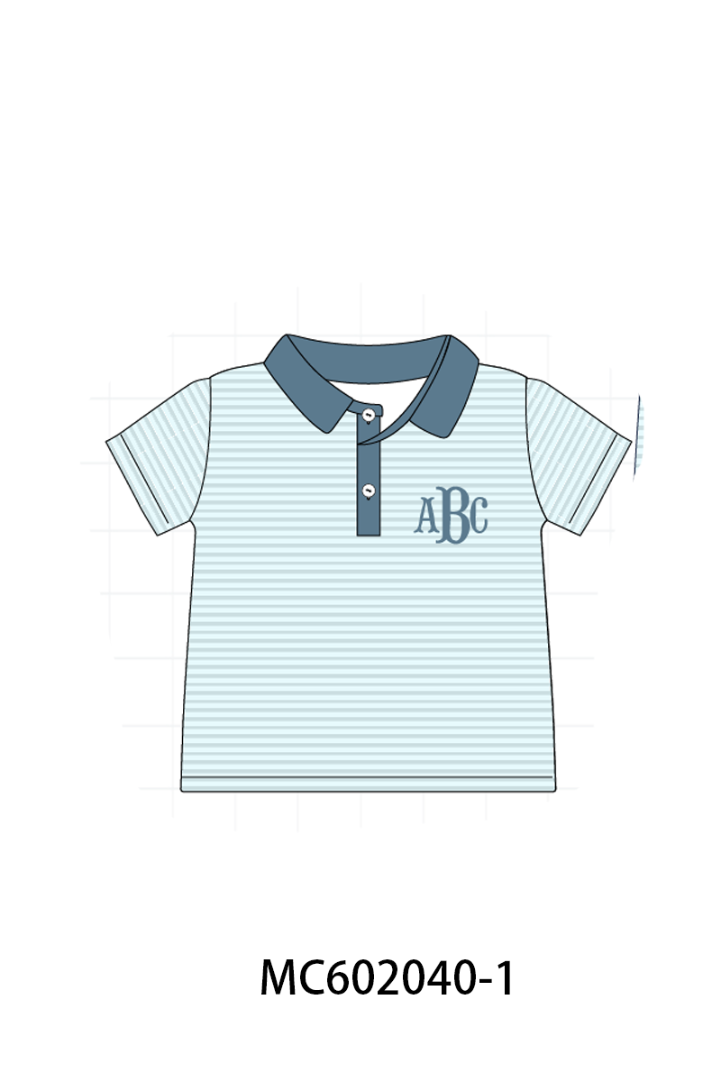 PO81 Blue stripe monogram embroidery collection 1 - closing 2/16 - ETA July