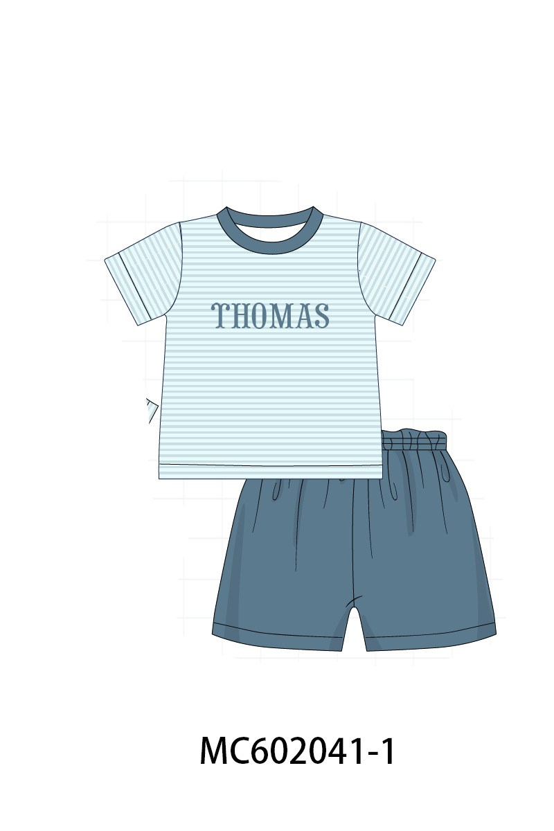 PO81 Blue stripe monogram embroidery collection 1 - closing 2/16 - ETA July