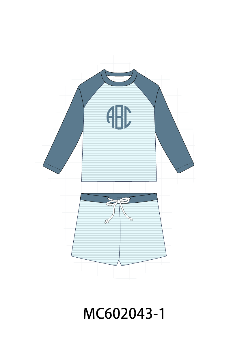 PO81 Blue stripe monogram embroidery collection 2 - closing 2/16 - ETA July