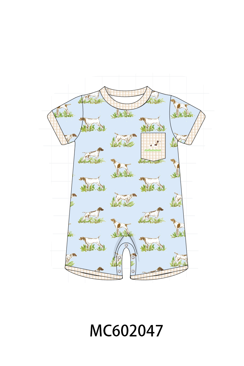 PO81 Blue puppy embroidery smocked collection - closing 2/16 - ETA July