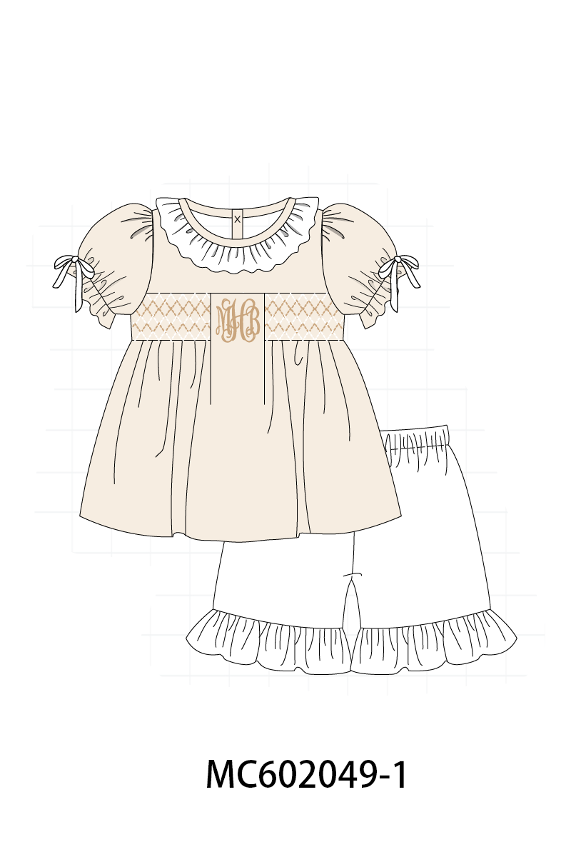 PO81 Blue puppy monogram smocked collection - closing 2/16 - ETA July