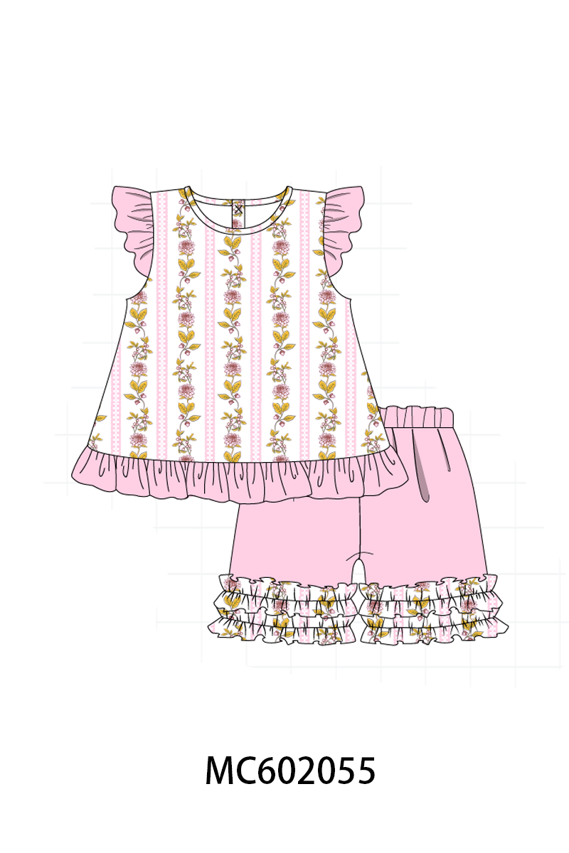 PO81 Pink garden print ruffle collection - closing 2/16 - ETA July