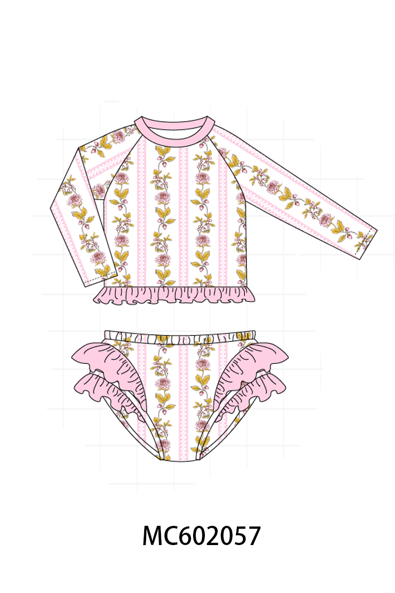 PO81 Pink garden print ruffle collection - closing 2/16 - ETA July