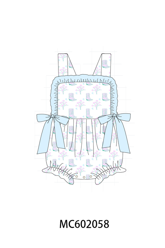 PO81 Blue boots print ruffle collection - closing 2/16 - ETA July