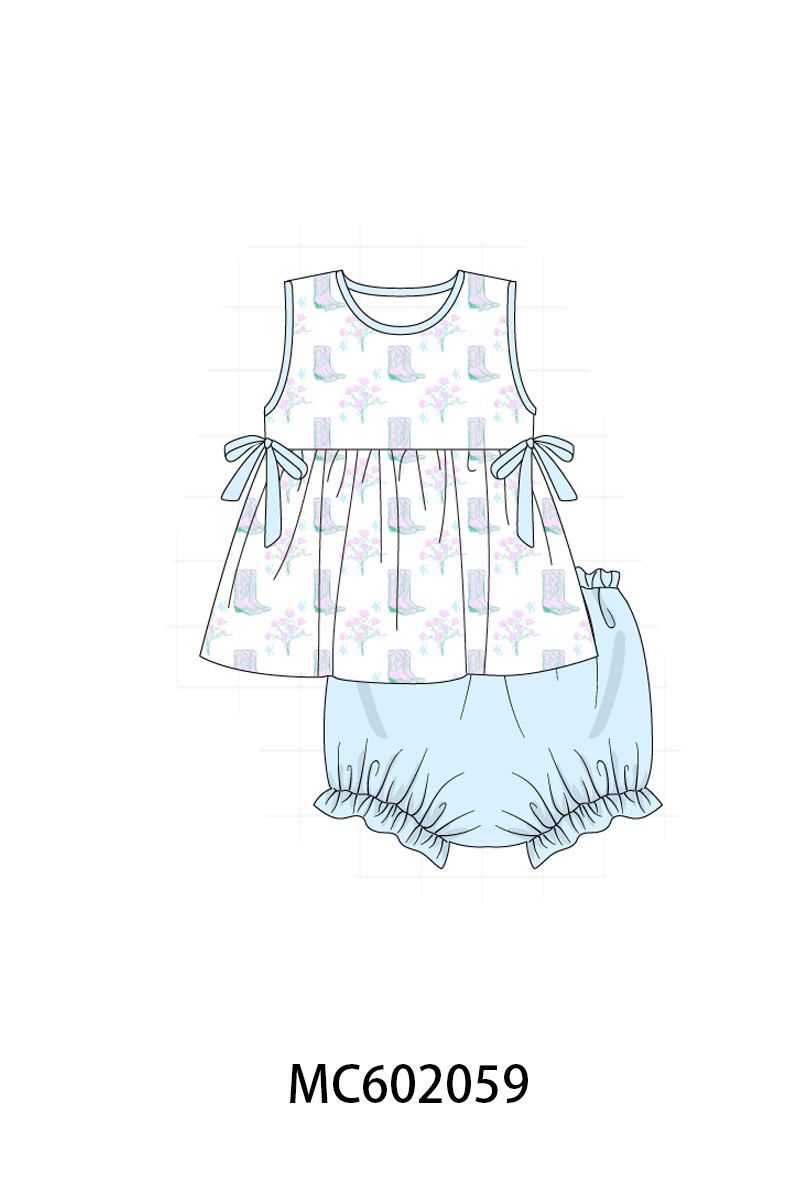 PO81 Blue boots print ruffle collection - closing 2/16 - ETA July