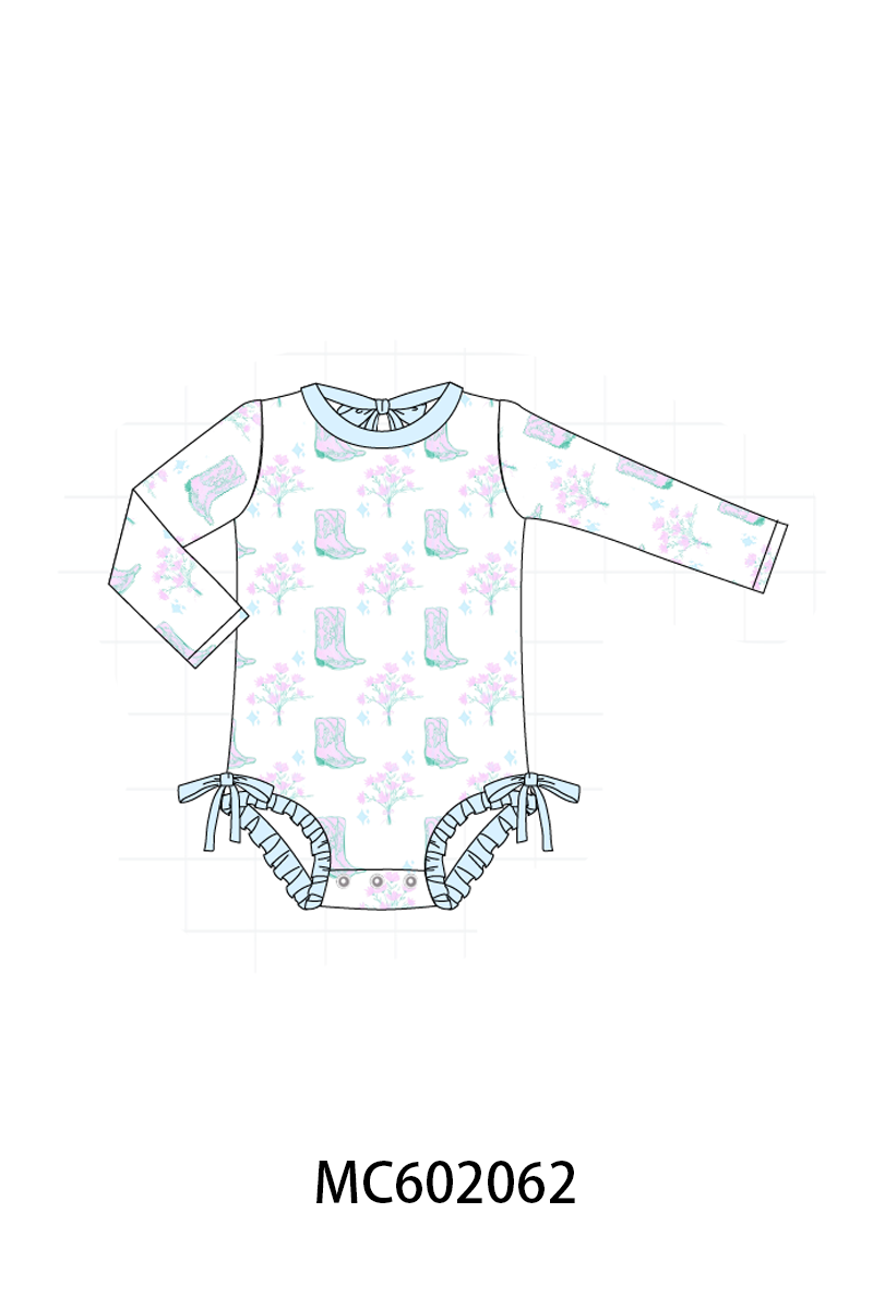 PO81 Blue boots print ruffle collection - closing 2/16 - ETA July