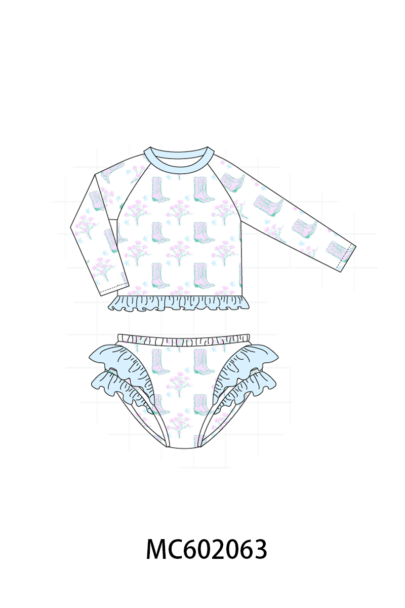 PO81 Blue boots print ruffle collection - closing 2/16 - ETA July
