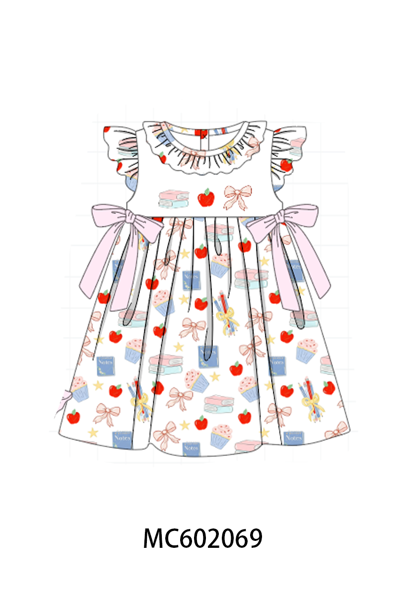 PO81 Pink back to school apple book bow embroidery collection - closing 2/16 - ETA July