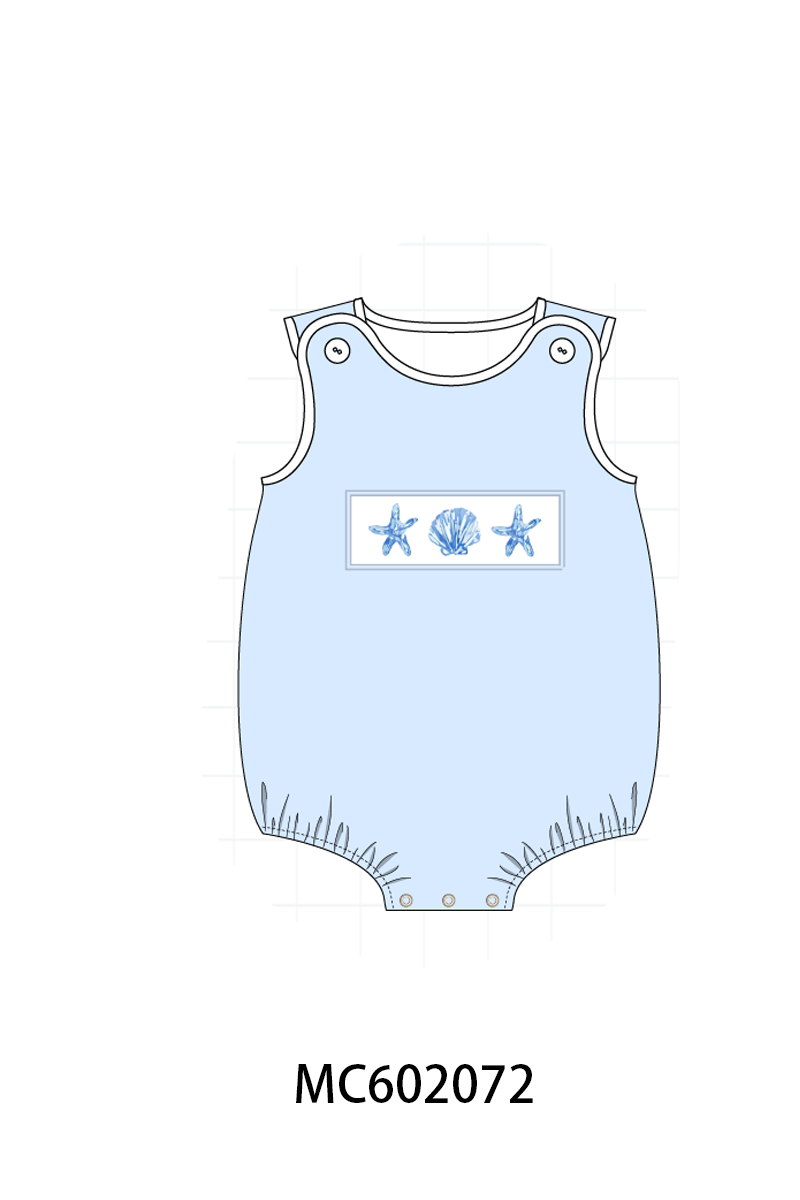 PO81 Blue shells bow embroidery collection - closing 2/16 - ETA July