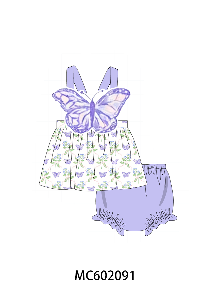 PO81 Purple floral butterfly applique collection - closing 2/16 - ETA July