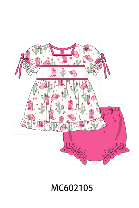 PO81 Pink western cowgirl boots smocked collection - closing 2/16 - ETA July