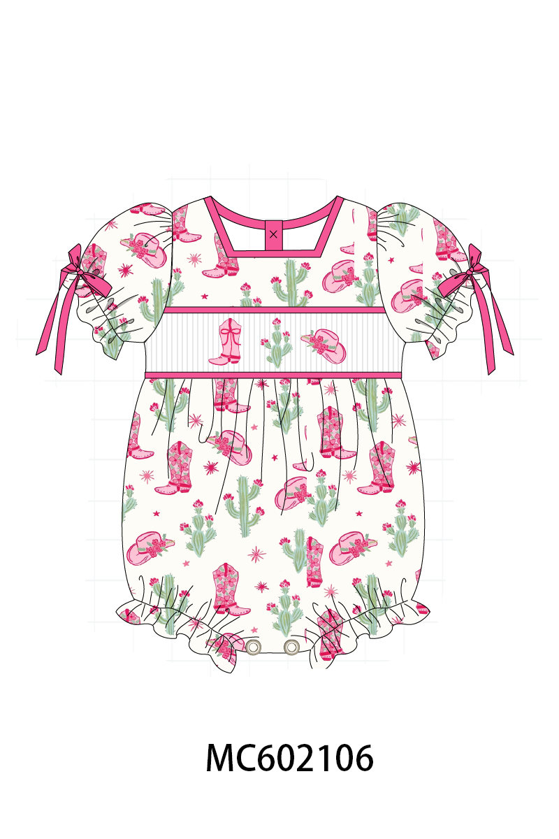 PO81 Pink western cowgirl boots smocked collection - closing 2/16 - ETA July