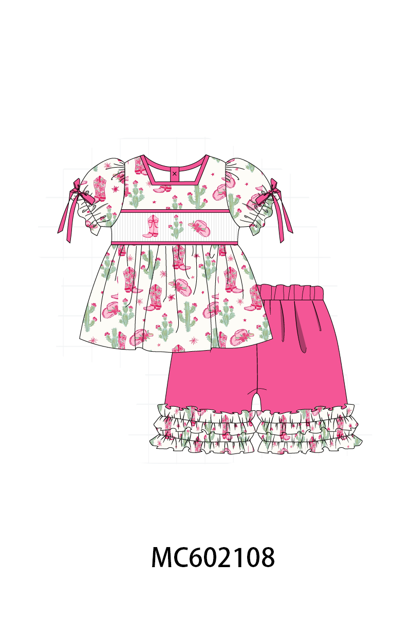 PO81 Pink western cowgirl boots smocked collection - closing 2/16 - ETA July
