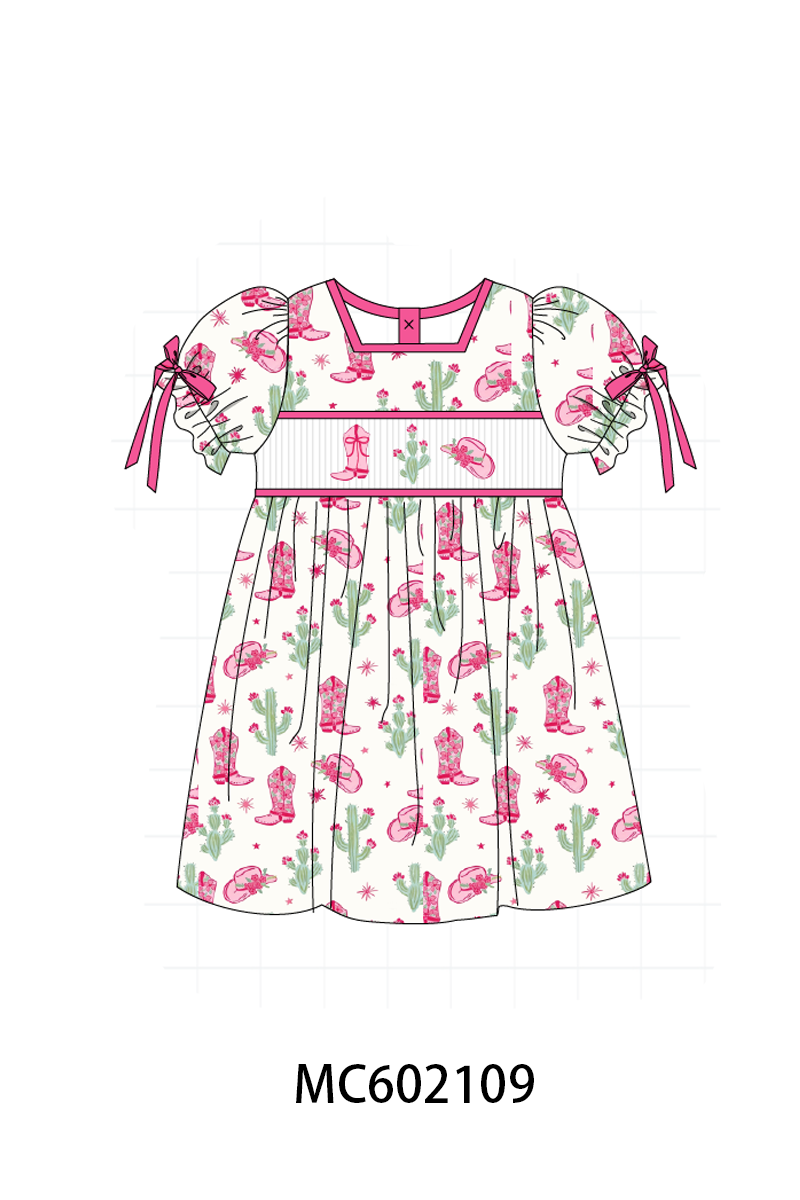 PO81 Pink western cowgirl boots smocked collection - closing 2/16 - ETA July