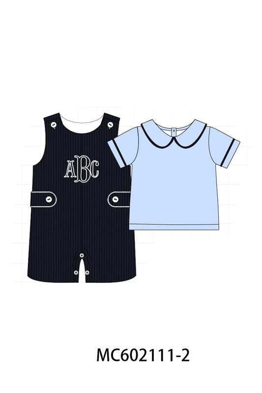 PO81 Corduroy jonjon set monogram embroidery boy collection 2 - closing 2/16 - ETA July
