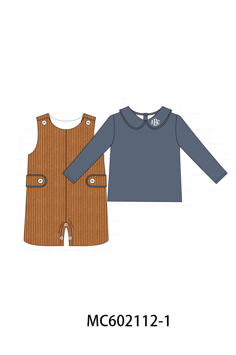 PO81 Corduroy jonjon set monogram embroidery boy collection 1 - closing 2/16 - ETA July