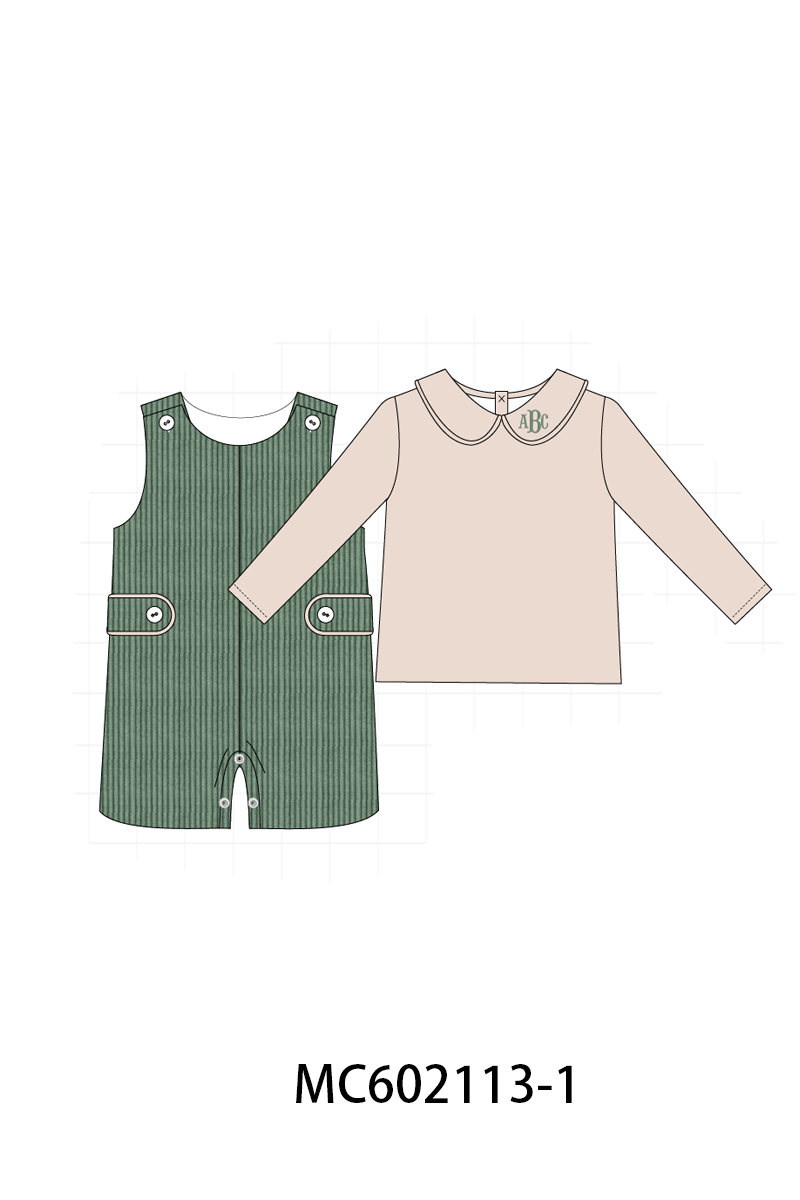 PO81 Corduroy jonjon set monogram embroidery boy collection 1 - closing 2/16 - ETA July