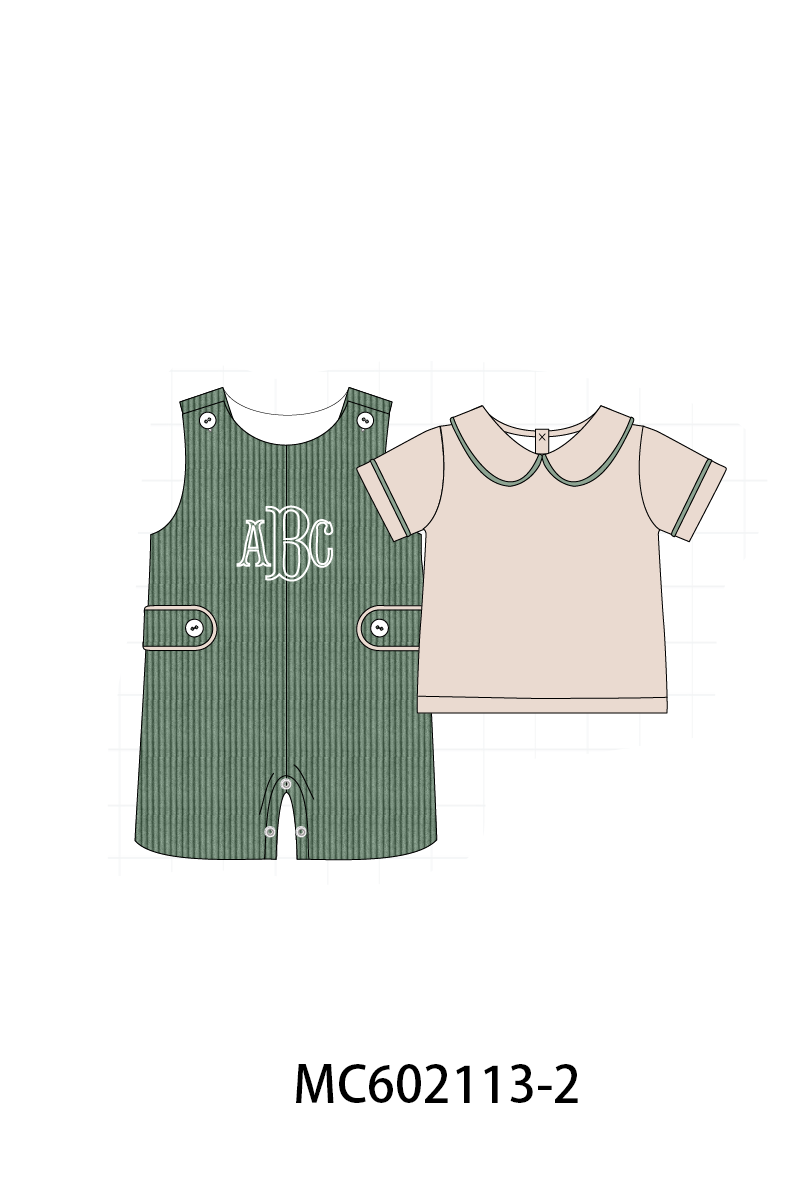 PO81 Corduroy jonjon set monogram embroidery boy collection 2 - closing 2/16 - ETA July