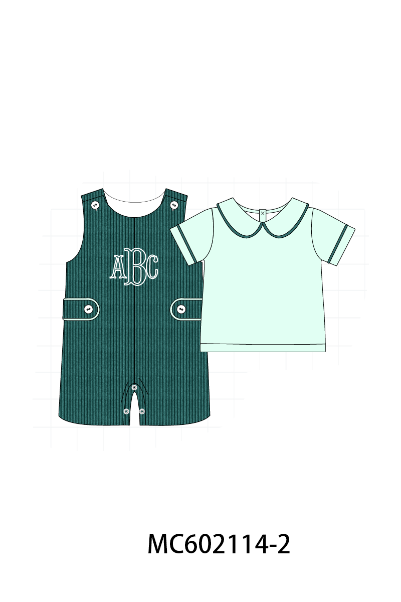PO81 Corduroy jonjon set monogram embroidery boy collection 2 - closing 2/16 - ETA July