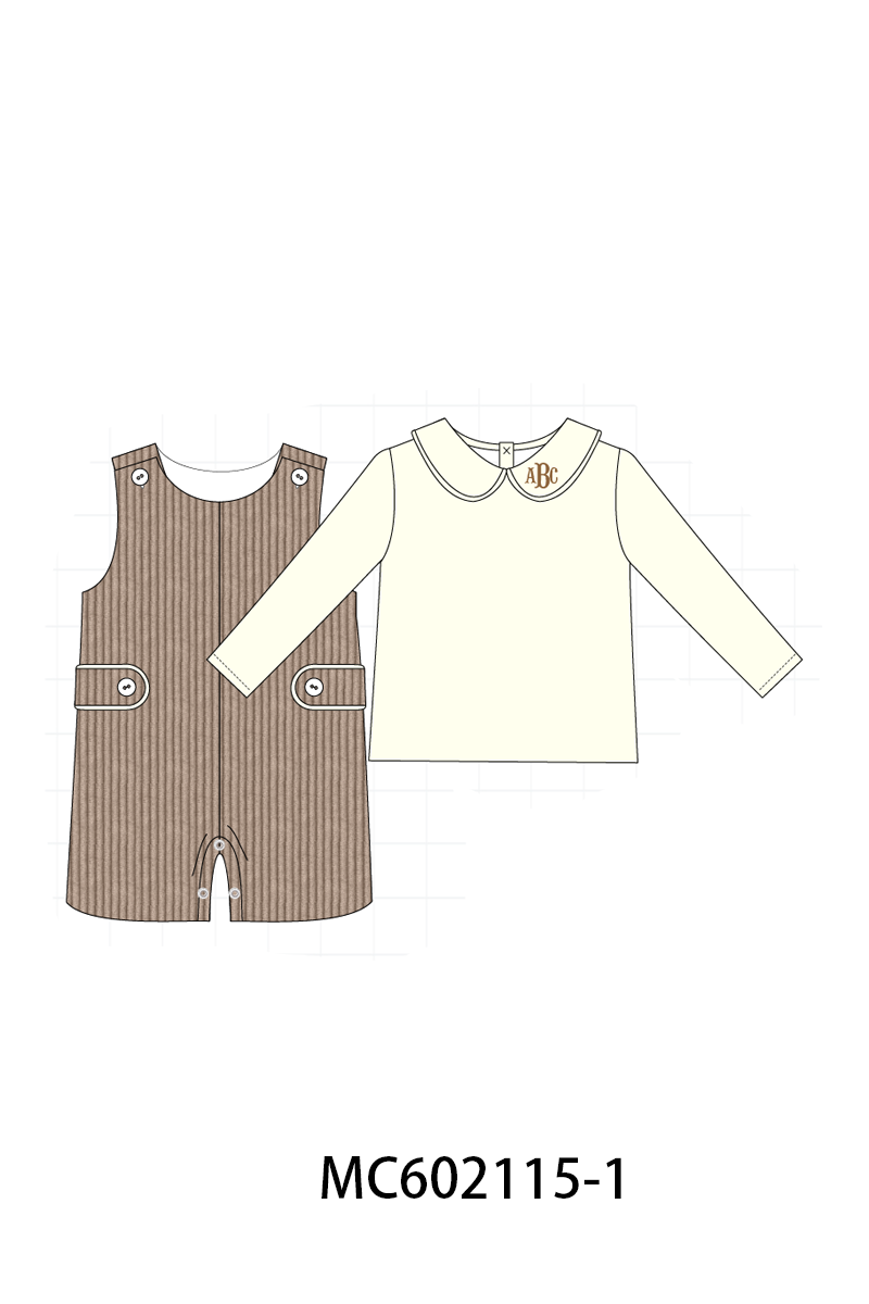 PO81 Corduroy jonjon set monogram embroidery boy collection 1 - closing 2/16 - ETA July