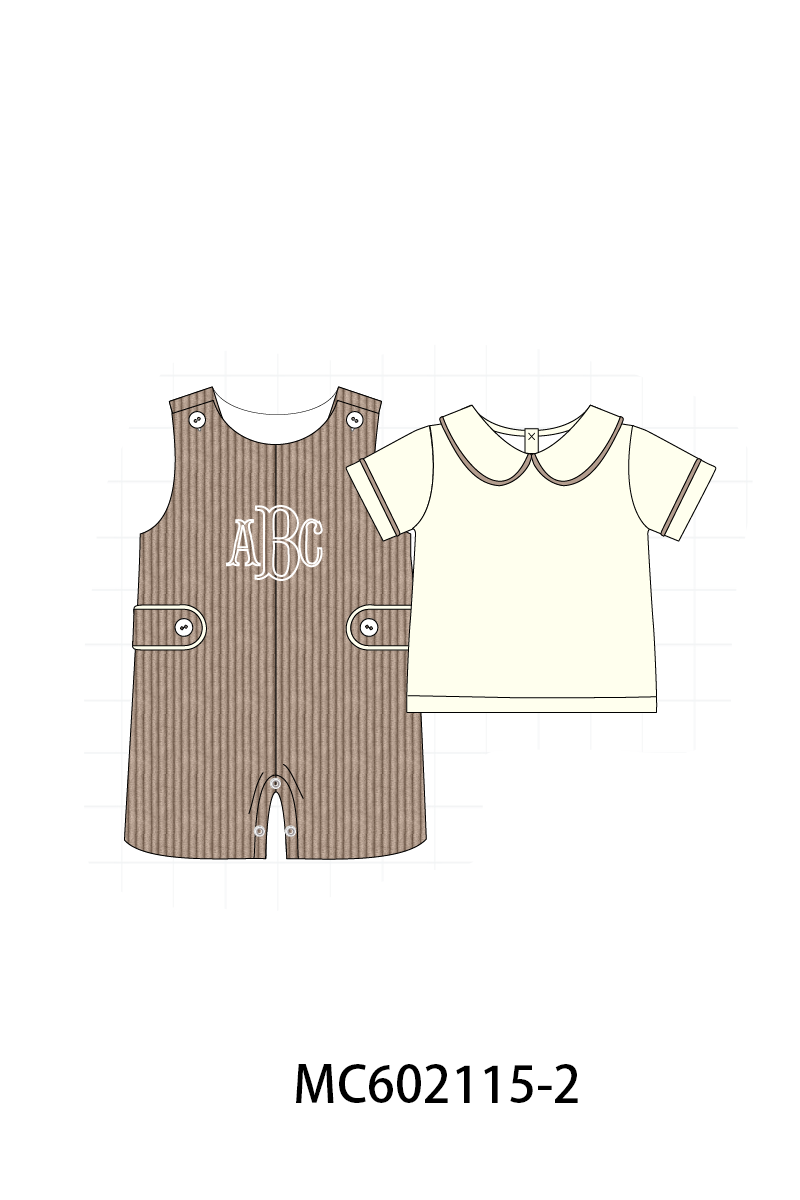 PO81 Corduroy jonjon set monogram embroidery boy collection 2 - closing 2/16 - ETA July