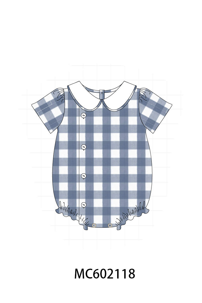 PO81 Blue cotton peter pan collar gingham collection - closing 2/16 - ETA July