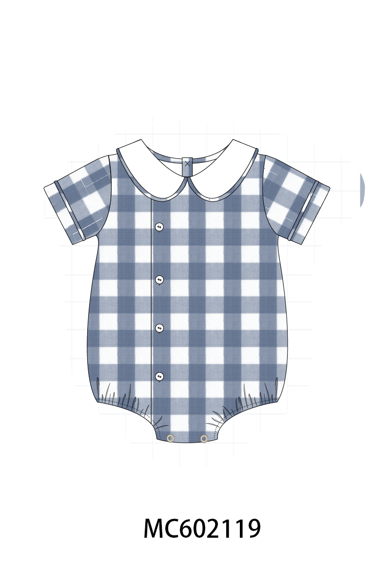 PO81 Blue cotton peter pan collar gingham collection - closing 2/16 - ETA July