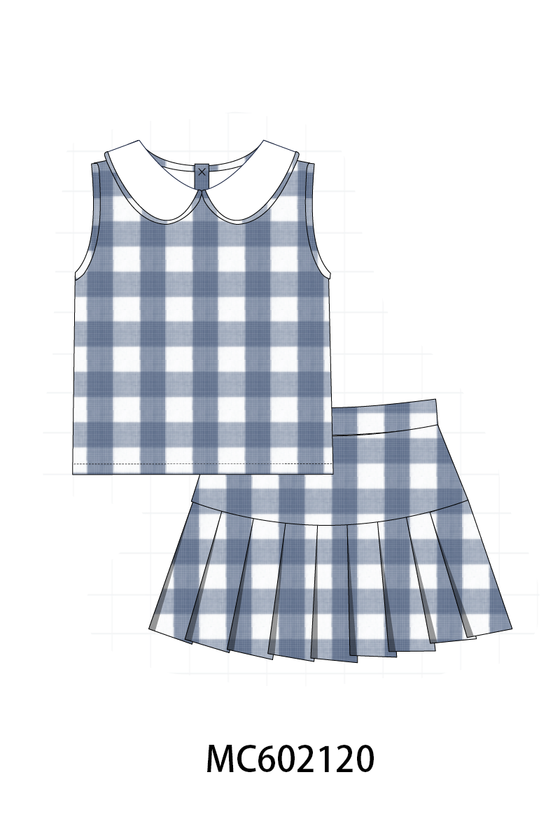 PO81 Blue cotton peter pan collar gingham collection - closing 2/16 - ETA July