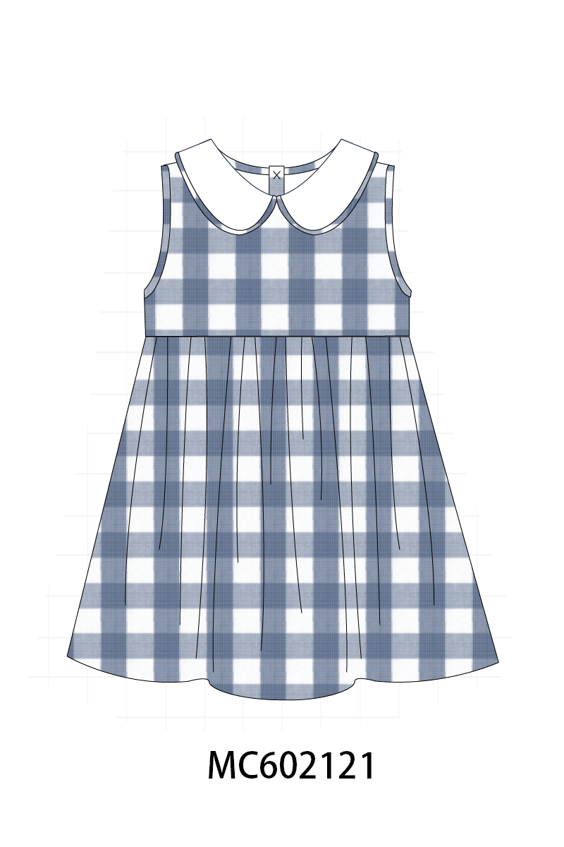 PO81 Blue cotton peter pan collar gingham collection - closing 2/16 - ETA July