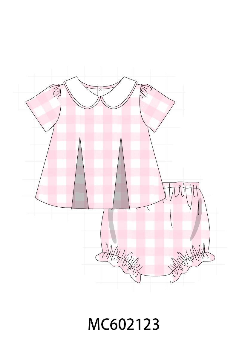 PO81 Pink&blue cotton peter pan collar gingham collection - closing 2/16 - ETA July