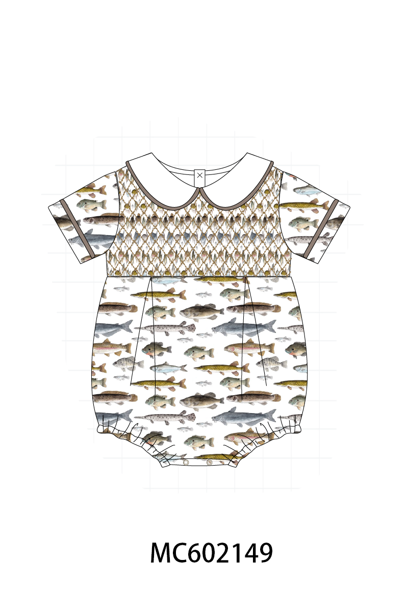 PO81 Fishes print smocked collection - closing 2/16 - ETA July