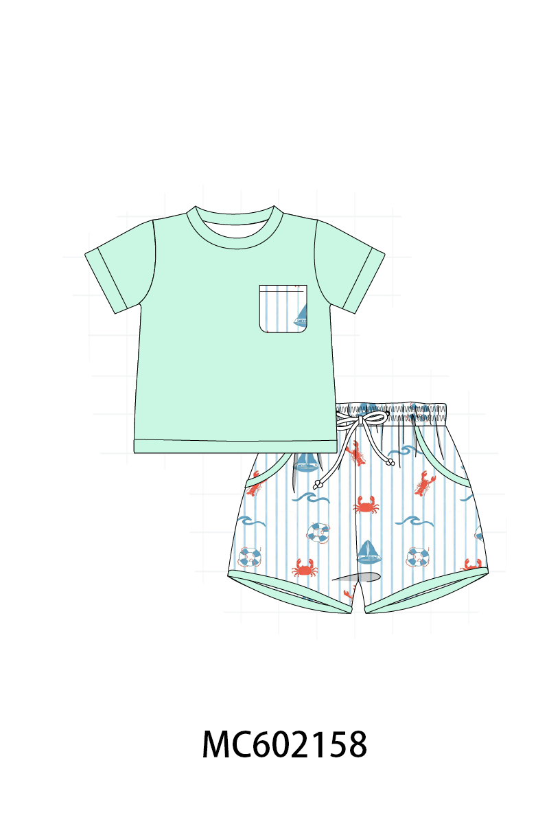 PO81 Green&blue sailboat lobster swimsuit collection - closing 2/16 - ETA July