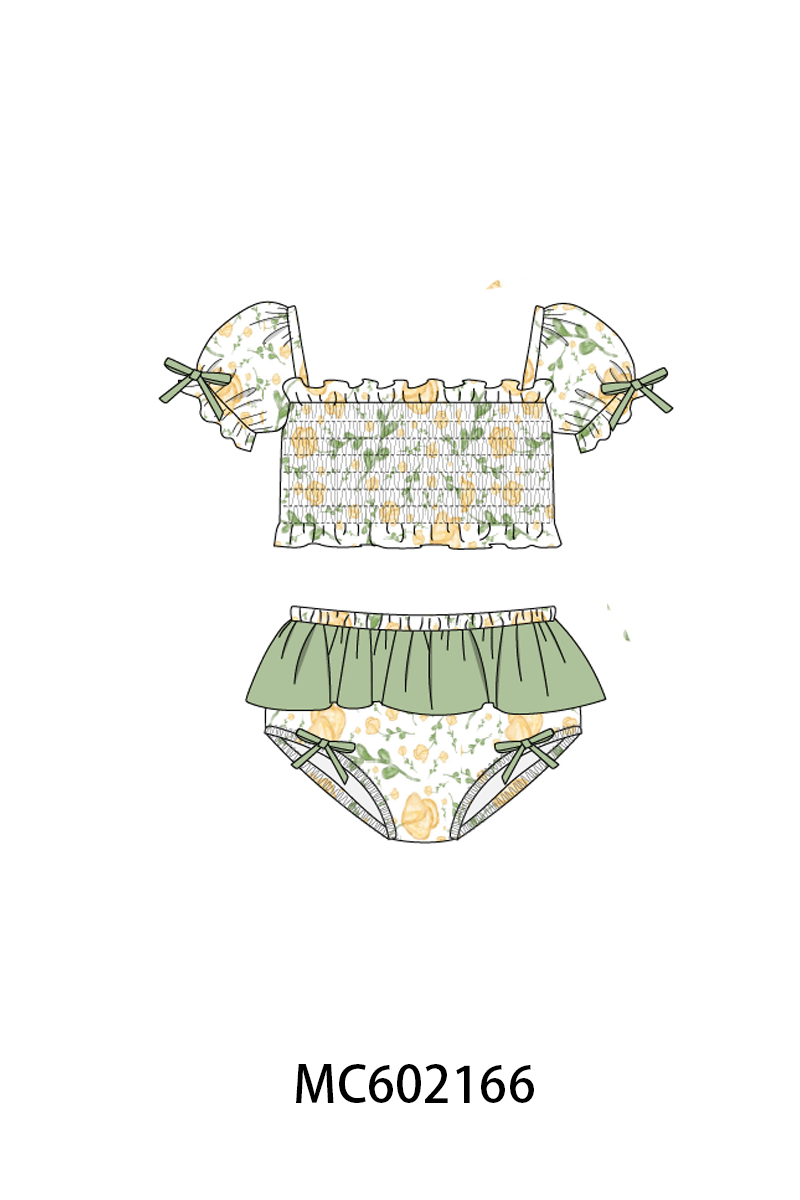 PO81 Garden floral smocked ruffle mom&me collection - closing 2/16 - ETA July