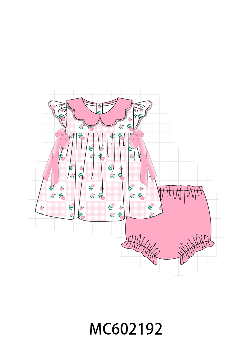PO81 Pink floral print gingham ruffle collection - closing 2/16 - ETA July